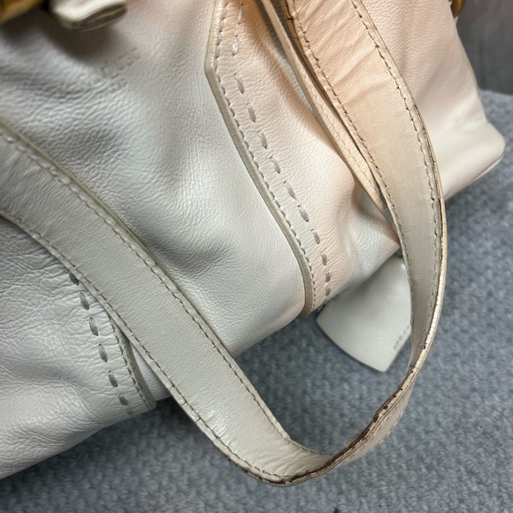 🤍🤍Lovely off white Yves Saint Laurent YSL Leather handbag - Picture 10 of 12